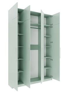 Шкаф распашной Калифорния - 4 с антресолью Пастельный Зеленый