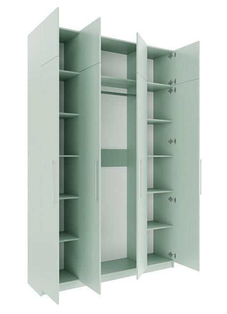 Шкаф распашной Калифорния - 4 с антресолью Пастельный Зеленый