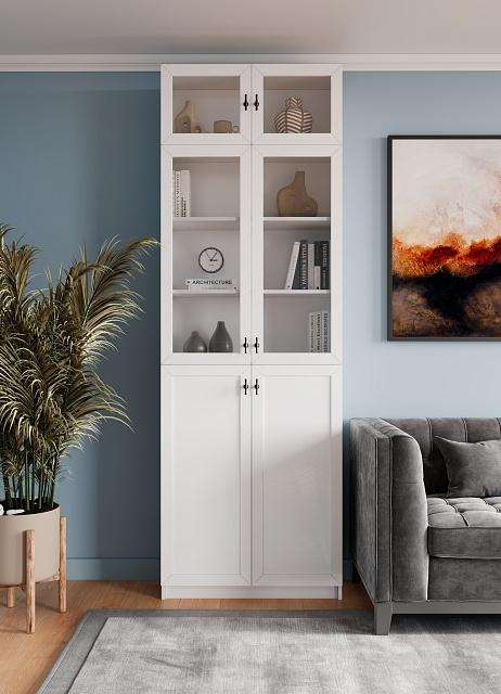 Библиотека Билли Хелена с антресолью - 21 Белый / Черный