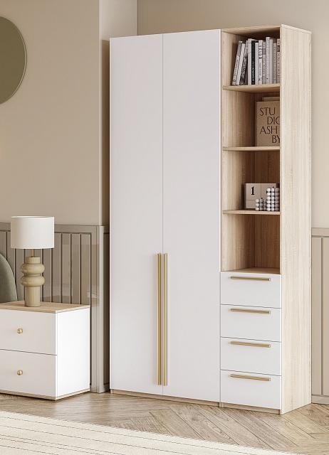 Шкаф распашной Хейсон - 22 Дуб Сонома / Белый