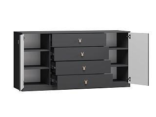 Комод Банни - 3 МДФ Черный Агат