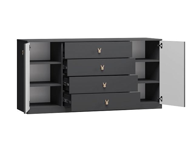 Комод Банни - 3 МДФ Черный Агат