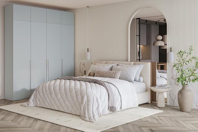 Шкаф распашной Лорена Бест - 4 с антресолью Серый Камень