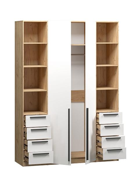 Шкаф распашной Хейсон - 25 Дуб Золотистый / Белый