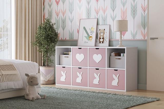 Стеллаж Kids - 4 Розовый Лайт