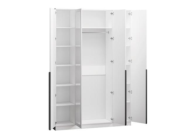 Шкаф распашной Марсель - 4 Белый с зеркалом