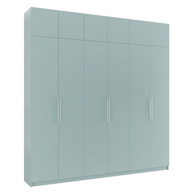 Шкаф распашной Калифорния - 6 с антресолью Сумеречный Голубой