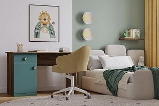 Письменный стол Скарабей - 5 МДФ Аквамарин