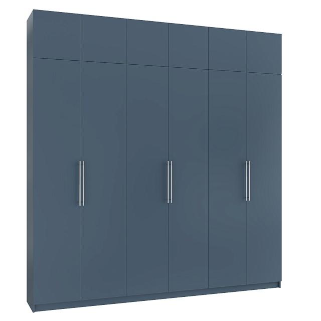 Шкаф распашной Калифорния - 6 с антресолью Альби Полуночно-синий