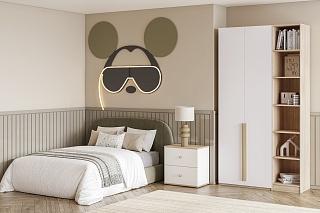 Шкаф распашной Хейсон - 23 Дуб Сонома / Белый