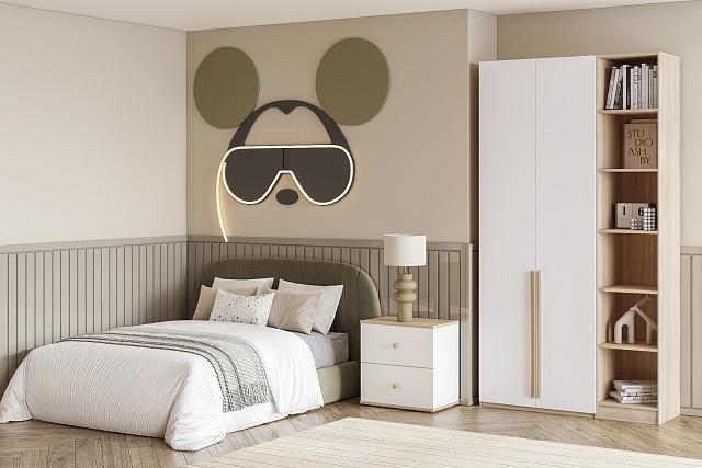 Шкаф распашной Хейсон - 23 Дуб Сонома / Белый