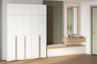 Шкаф распашной Эдинбург - 5 с антресолью Белый