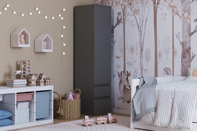 Шкаф распашной Мальм - 1 Графит