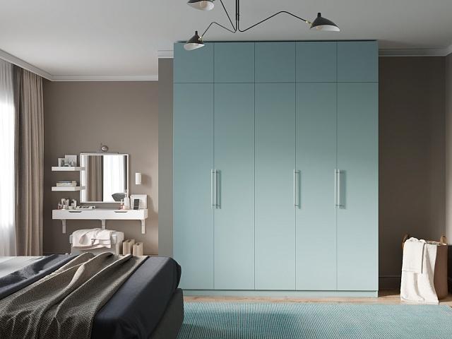 Шкаф распашной Калифорния - 5 с антресолью Сумеречный Голубой