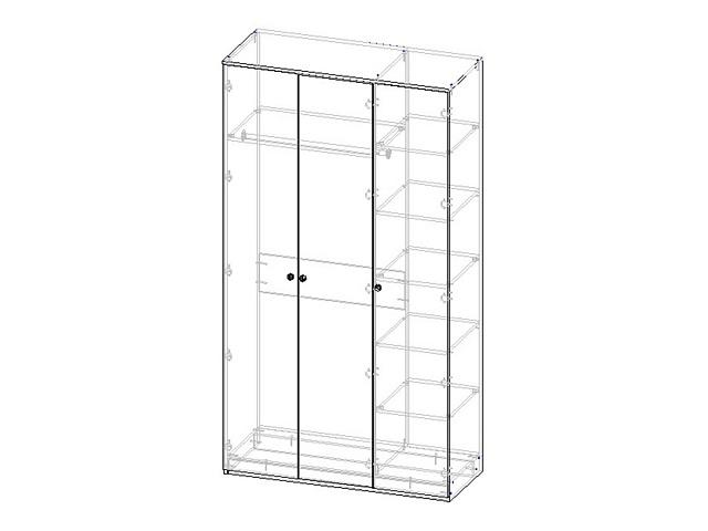 Шкаф распашной Колорадо - 3 с зеркалом МДФ
