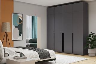 Шкаф распашной Лорена Пакс - 4 с антресолью Графит