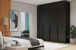 Шкаф распашной Лорена Пакс - 4 с антресолью Черный