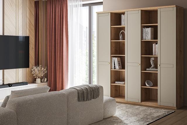 Шкаф распашной София РАХ - 26 МДФ Кастелло Медовый / Кашемир