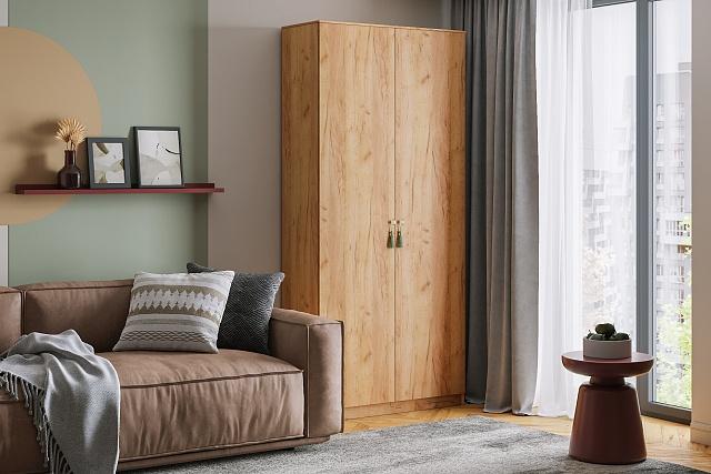 Шкаф распашной Монтана - 2 Крафт Золотой