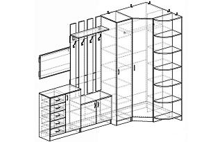 Прихожая Горизонт - 18 МДФ