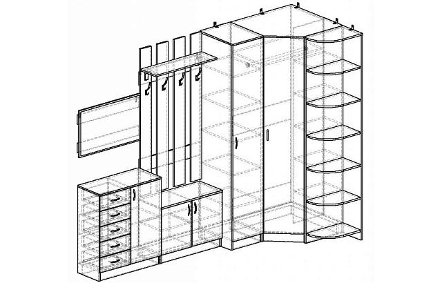 Прихожая Горизонт - 18 МДФ
