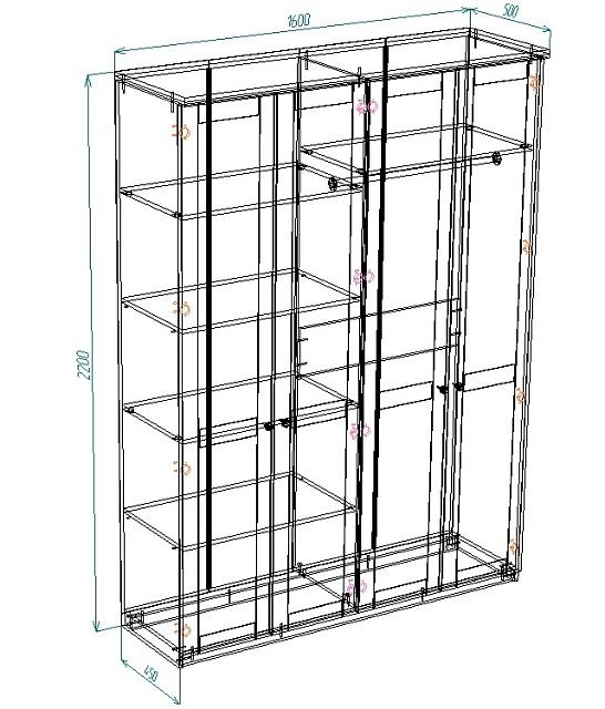 Шкаф распашной София РАХ - 3 МДФ Белый