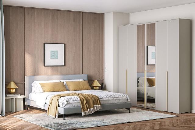 Шкаф распашной Солфорд - 6 с зеркалом Кашемир