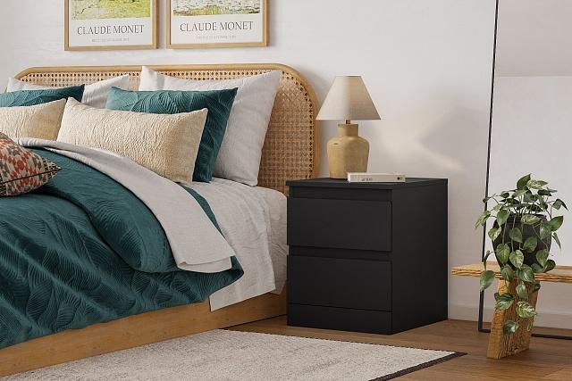 Тумба прикроватная Мальм Черный