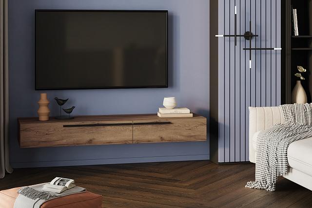 Тумба под ТВ подвесная Лорена Пакс - 3 Дуб Табачный