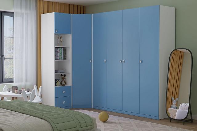 Детская стенка Банни - 4 МДФ Пастельно-Синий