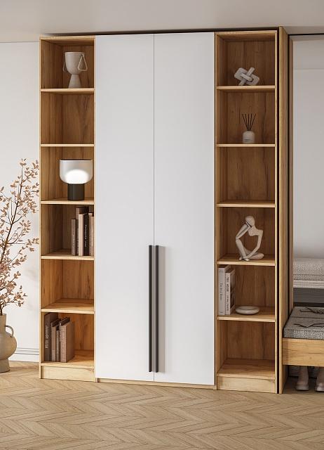 Шкаф распашной Хейсон - 24 Дуб Золотистый / Белый