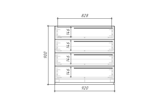 Комод Лорена Пакс - 4 Графит