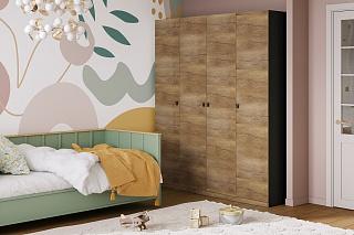 Шкаф распашной Банни - 4 МДФ Дуб Мореный