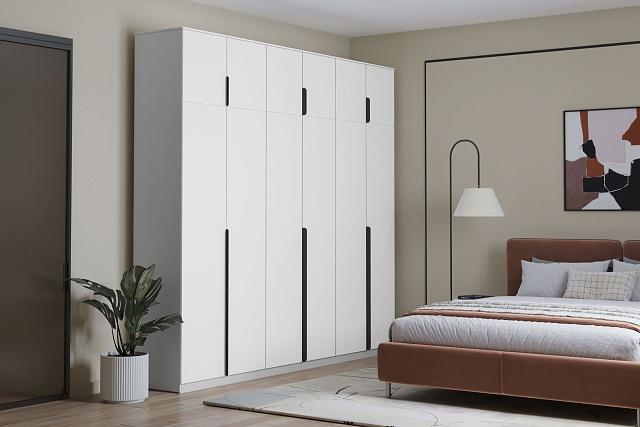 Шкаф распашной Марсель - 6 Белый с антресолью