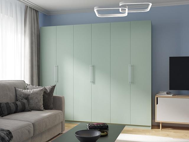 Шкаф распашной Калифорния - 6 Пастельный Зеленый