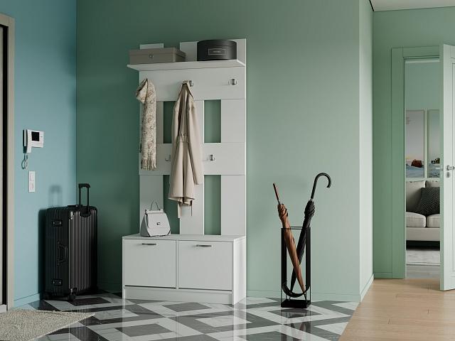 Прихожая Ольга - 1 перфорированная Белый