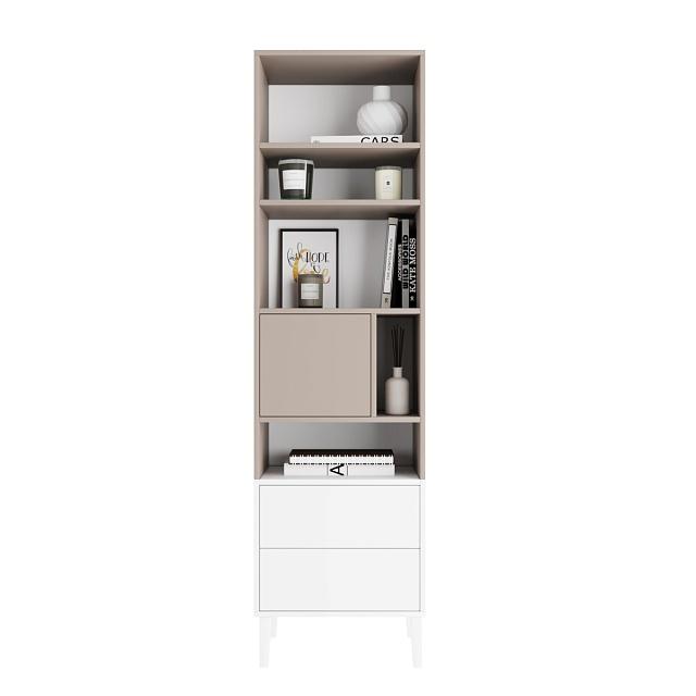 Стеллаж Скарлет - 2 Белый / Кашемир