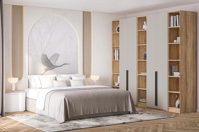 Шкаф распашной Хейсон - 11 Блэквуд Ячменный / Кашемир