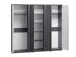 Шкаф распашной София РАХ - 4 МДФ Графит