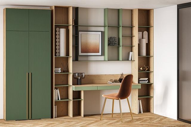 Шкаф распашной Лоренсе - 2 с антресолью Шарли Green