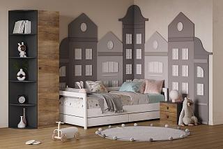 Детская стенка Банни - 2 МДФ Дуб Мореный