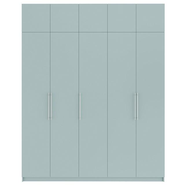 Шкаф распашной Калифорния - 5 с антресолью Сумеречный Голубой
