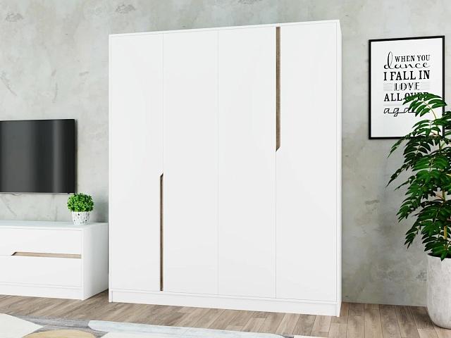 Шкаф распашной Бонди - 4 Белый