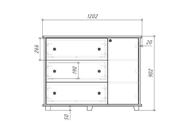 Комод Луиза - 5 МДФ Белый