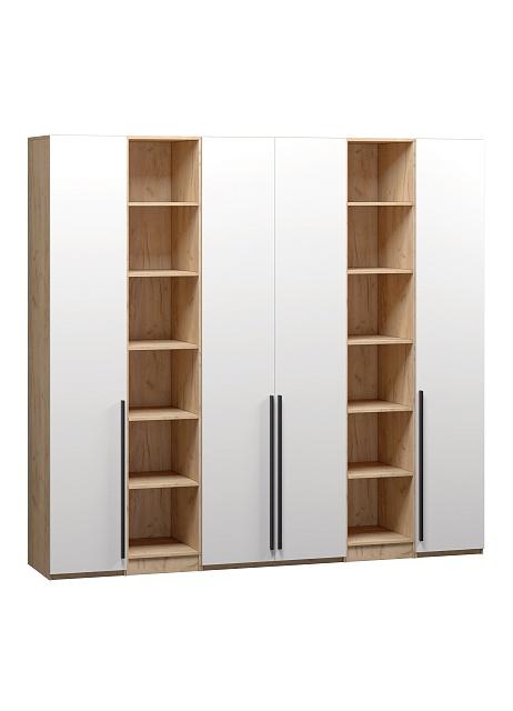 Шкаф распашной Хейсон - 13 Дуб Золотистый / Белый