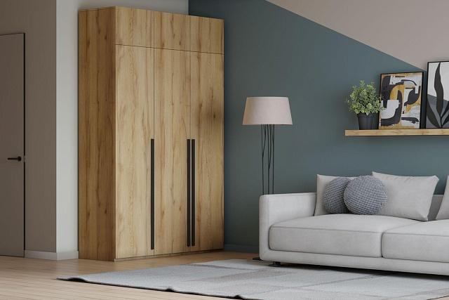 Шкаф распашной Лорена Пакс - 3 с антресолью Дуб Золотистый