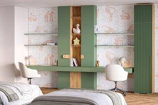 Шкаф распашной Лоренсе - 1 с антресолью Шарли Green