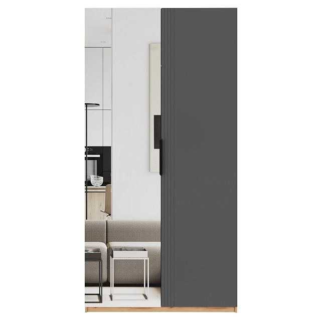 Шкаф распашной Астрис - 3 с зеркалом Графит