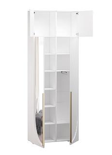 Шкаф распашной Брей - 1.1 с антресолью Белый