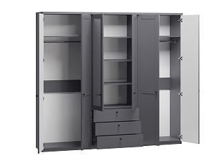 Шкаф распашной София РАХ - 14 МДФ Графит